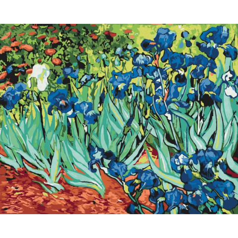 Set pictura pe numere 40x50cm, Brushme - Irisi - Van Gogh - pensule, culori, BS51339 [1]