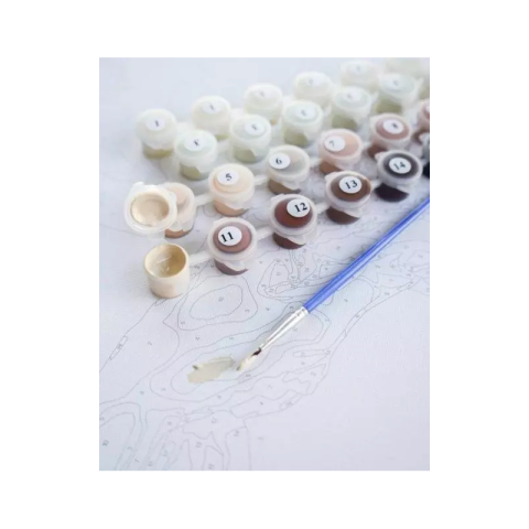 Set pictura pe numere 40x50cm, Brushme - Turta dulce, motive Craciun - pensule, culori, BS52505 [3]