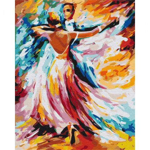 Set Pictura pe numere 40x50cm, Brushme - vals - panza, cadru de lemn, pensule, culori acrilice, BS52217 [1]