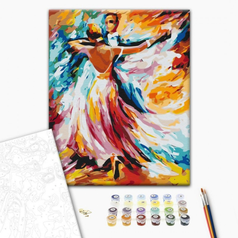 Art & Craft si Artizanat - Set Pictura pe numere 40x50cm, Brushme - vals - panza, cadru de lemn, pensule, culori acrilice, BS52217