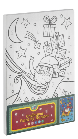 Art & Craft si Artizanat - Set pictura pe numere - Mos Craciun si cadourile