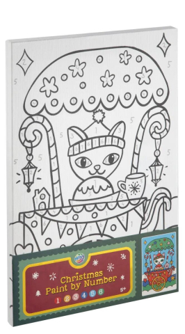 Art & Craft si Artizanat - Set pictura pe numere - Pisicuta de Craciun