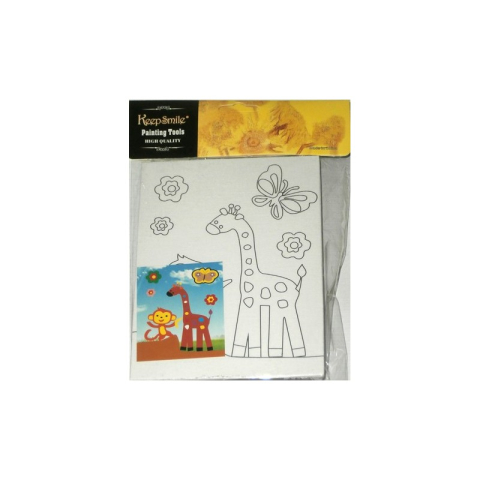 Art & Craft si Artizanat - Set Pictura pe panza imprimata 10x15cm, CNX - panza, sablon diverse modele + 6 culori guase