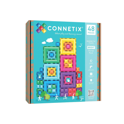Jucării și Jocuri pentru copii - Set placi magnetice Bright Portal Pack, 48 piese, constructii creative STEAM