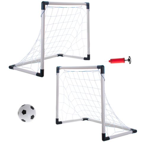 Set Porti Fotbal 2-in-1 pentru Copii, Configuratie Dubla sau Mare, Include Minge si Pompa, 3+ ani [5]