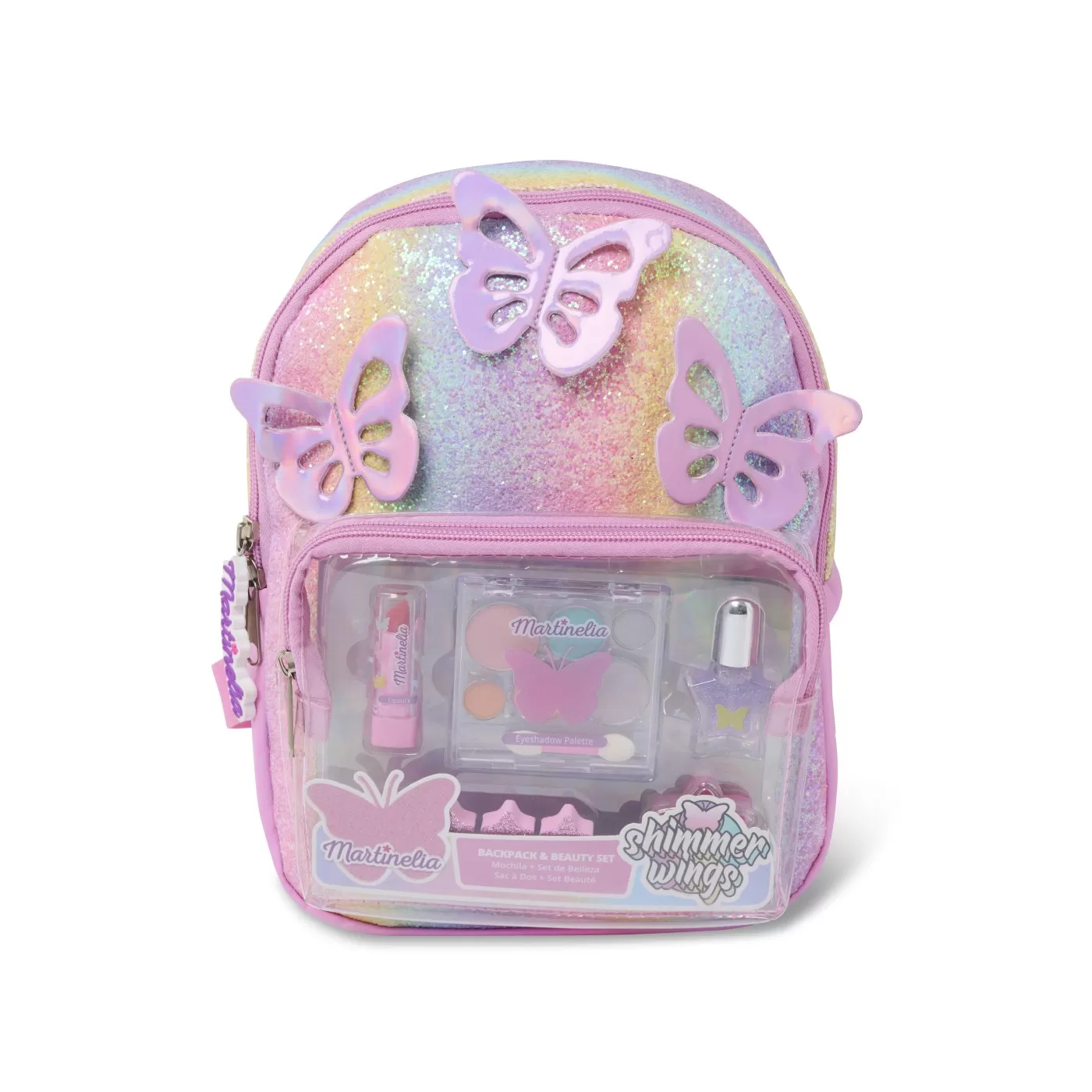 Frumusețe, bijuterii, accesorii fetițe - Set produse cosmetice in rucsac, Martinelia Shimmer Wings, varsta de la 3 ani la +15 ani