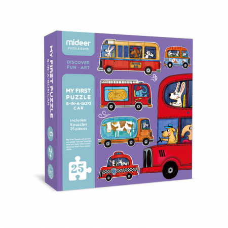 Puzzle cu piese mari - Primul meu puzzle, mijloace de transport, nivel incepator