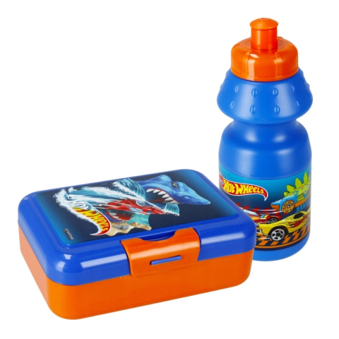 Rechizite Școlare - Set recipient scolar + cutie alimente Starpak Hot Wheels, 350ml, 16x12cm