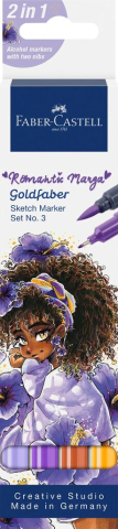Birotică și Papetărie - Set romantic manga no.3  4 bucati sketch markere goldfaber faber-castell