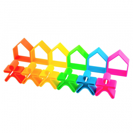 Jucării Montessori si Activități - Set senzorial openended cu 12 piese, neon, Dena Toys, 0-5 ani