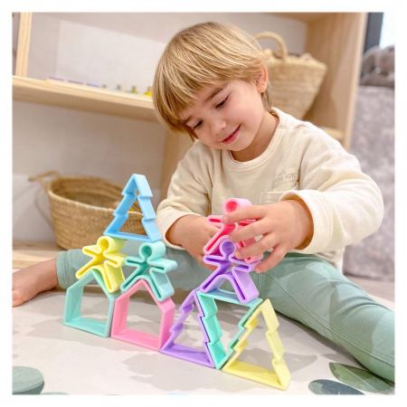 Set senzorial openended cu 18 piese, nordic, Dena Toys, 0-5 ani [2]