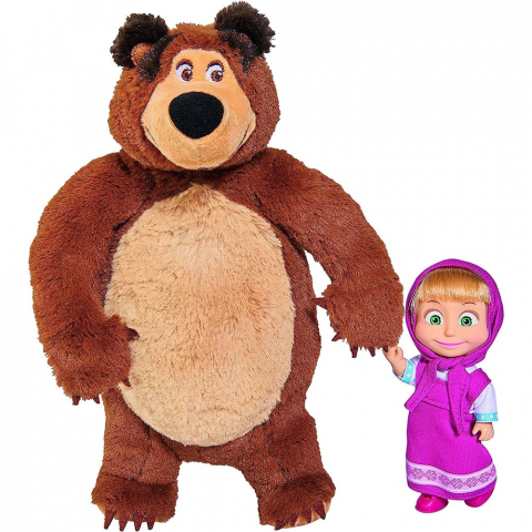 Set Simba Masha and the Bear Masha 12 cm cu ursulet de plus 25 cm si 4 animale [2]