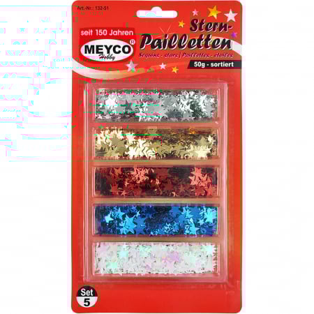 Art & Craft si Artizanat - Set stelute colorate pentru activitati craft, 50g, ø 6mm + ø 12m