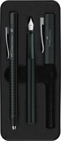 Set stilou + pix grip 2011 negru faber-castell [0]