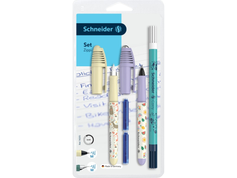 Rechizite Școlare - Set stilou + roller Schneider Zippi + pic Corry + 2 rezerve/blister