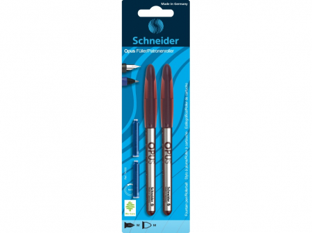 Birotică și Papetărie - Schneider - Set Stilou si Roller Schneider Opus, Rosu- Micostore.ro