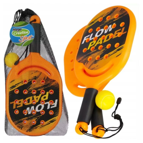 Jucării și Jocuri pentru copii - Set Tenis, include 2 rachete padel, minge, husa, 22x46x3 cm, 3+ ani, MegaCreative, 577842