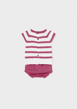 Set 2 piese Rochita si Chiloti Pantaloni Scurti, Rosu, Fetite, 0-18 Luni [3]