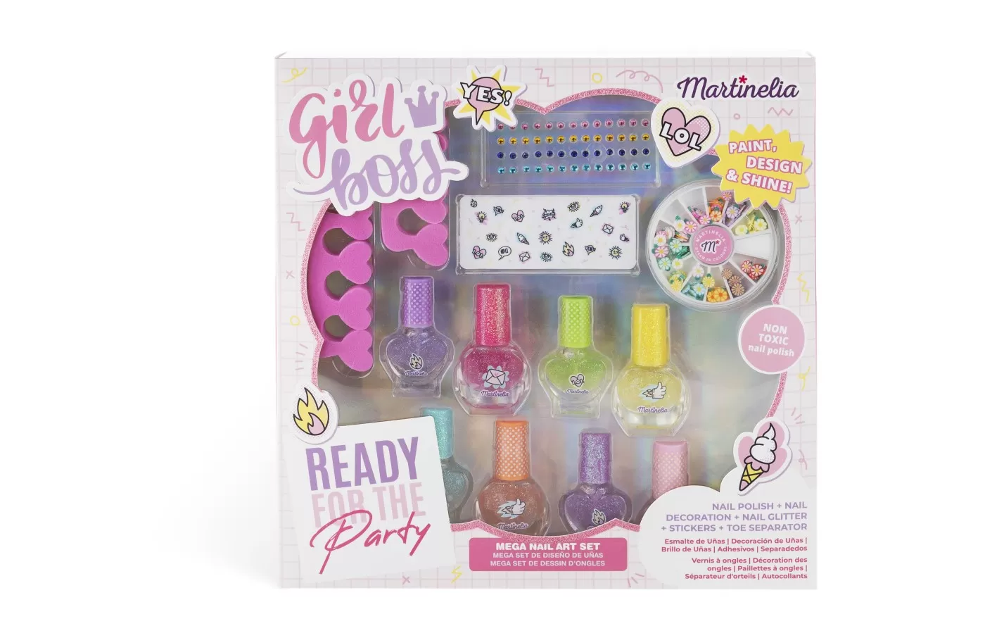 Frumusețe, bijuterii, accesorii fetițe - Set trusa pentru unghii, Martinelia Super Girl, varsta de la 3 ani la +15 ani
