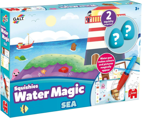Cărţi de colorat cu apă - Water Magic - Set Water Magic de colorat: La mare cu Squishies