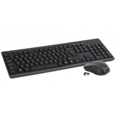 Periferice IT - Set wireless - tastatura multimedia + mouse 1200dpi Omega OKM071B, negru
