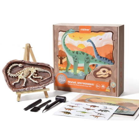 Jucării STEM, Știință şi Experimente - Setul micului arheolog, descoperirea dinozaurului brontozaur