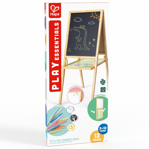 Art & Craft si Artizanat - Sevalet din bambus pliabil, fata-verso cu accesorii (13 piese) varsta 3 ani+,6 ani+,8 ani+