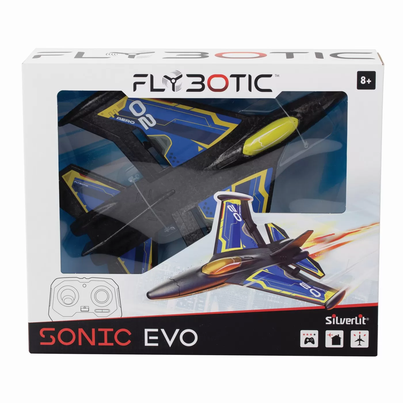 Jucării și Jocuri pentru copii - Silverlit fly botic avion cu telecomanda sonic evo, varsta de la 8 ani la +15 ani