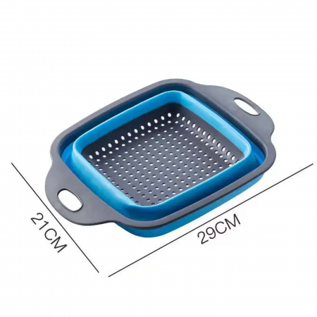Sita pliabila din silicon, cu manere, Albastra - Micostore.ro [5]