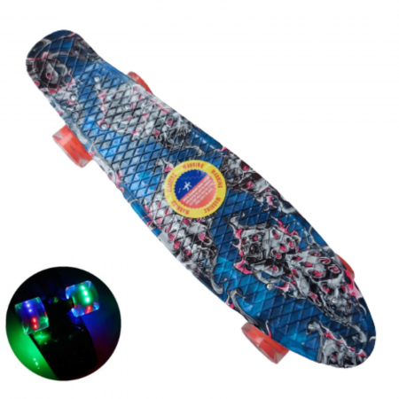 Skateboard cu lumini ⭐ Penny Board mini Graffiti Blue 55cm. [0]