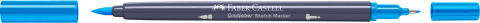 Sketch marker 2 capete albastru azur 449 goldfaber faber-castell [1]