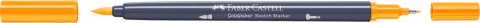 Sketch marker 2 capete galben crom inchis 109 goldfaber faber-castell [1]