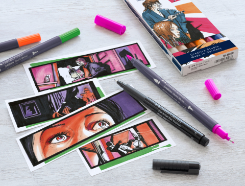 Sketch marker 2 capete roz purpuriu mediu 125 goldfaber faber-castell [4]