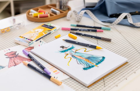 Sketch marker 2 capete set 12 goldfaber faber-castell [2]
