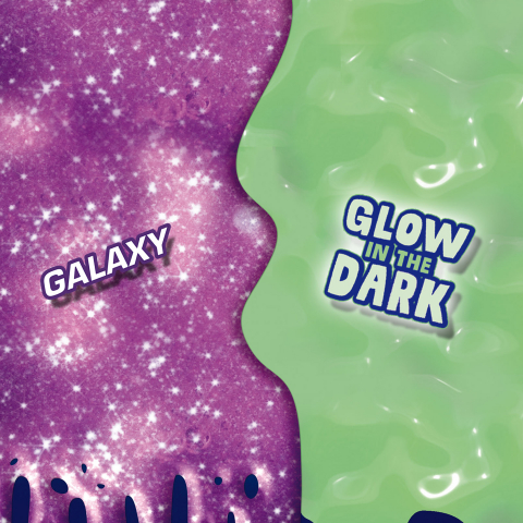 Slime colorat fluorescent cu sclipici pentru copii (2x120 gr.), copii varsta 3 ani+,6 ani+,8 ani+ [2]