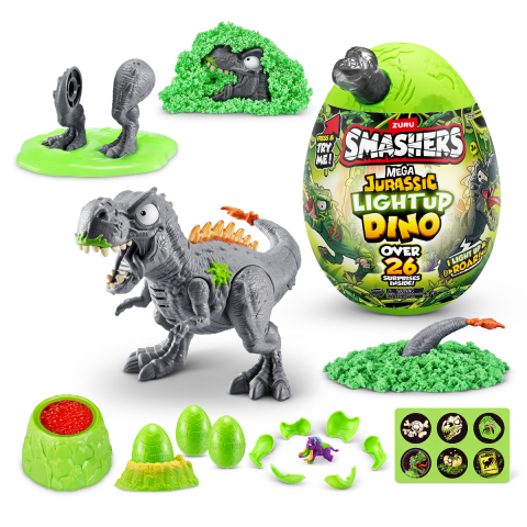 Smashers - Mega Ou surpriza cu peste 26 accesorii, Dino Jurassic Light-Up varsta 3-5 ani ,5-7 ani ,7-9 ani ,9-12 ani ,12-14 ani, Baieti [1]