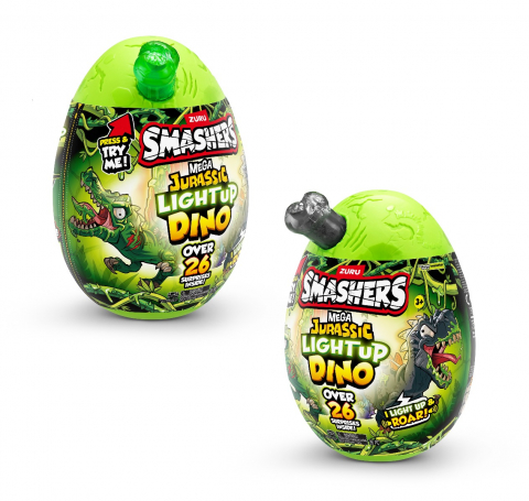Jucării și Jocuri pentru copii - Smashers - Mega Ou surpriza cu peste 26 accesorii, Dino Jurassic Light-Up varsta 3-5 ani ,5-7 ani ,7-9 ani ,9-12 ani ,12-14 ani, Baieti