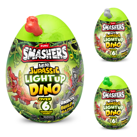 Jucării și Jocuri pentru copii - Smashers - Mini Ou surpriza cu peste 6 accesorii, Dino Jurassic Light-Up varsta 3-5 ani ,5-7 ani ,7-9 ani ,9-12 ani ,12-14 ani, Baieti