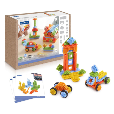 Jucării și Jocuri pentru copii - Snap Blocks, blocuri interconectabile, 220 piese, Guidecraft, copii varsta 3-10 ani