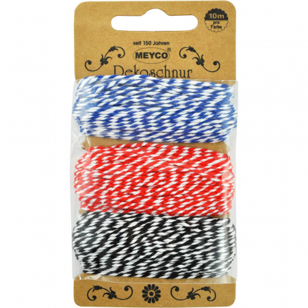 Art & Craft si Artizanat - Snur decorativ, 30 m, multicolor, 3 buc / set, Meyco - Micostore.ro