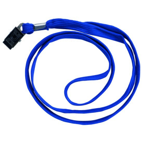 Birotică și Papetărie - Snur textil cu clips DONAU lungime 46 cm albastru 