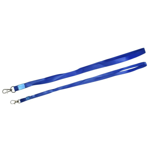 Birotică și Papetărie - Snur textil pentru ecuson CNX, 1cm, albastru, prindere tip carabina mica