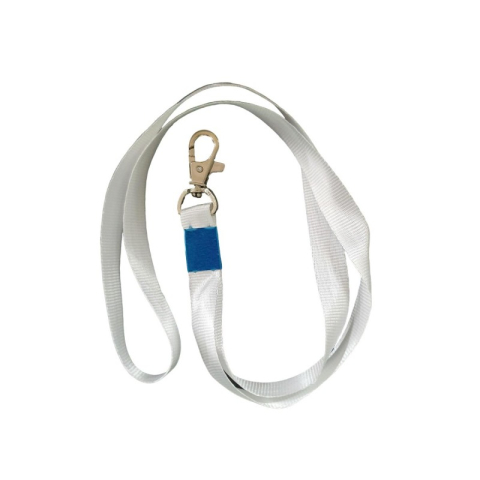 Birotică și Papetărie - Snur textil pentru ecuson CNX, LUX, 1.5cm, alb, pindere tip carabina mare
