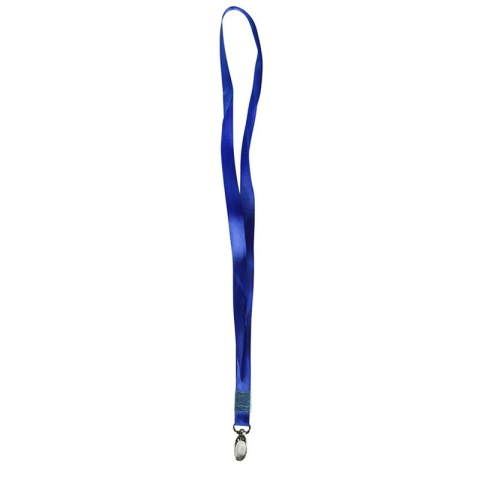 Birotică și Papetărie - Snur textil pentru ecuson CNX, LUX, 1.5cm, albastru, pindere tip carabina mare