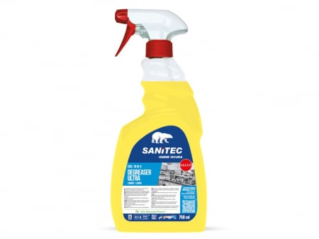 Solutii suprafete bucatarie - Solutie curatat suprafete bucatarie cu pulverizator, degresant, parfum lamaie, 750 ml Degreaser Ultra, Sanitec