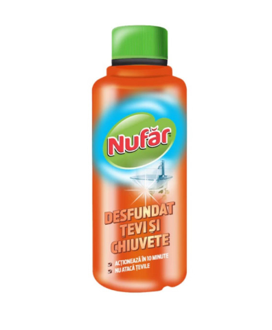 Detergenti si Curatenie - Solutie desfundat tevi si chiuvete 375ml nufar farmec