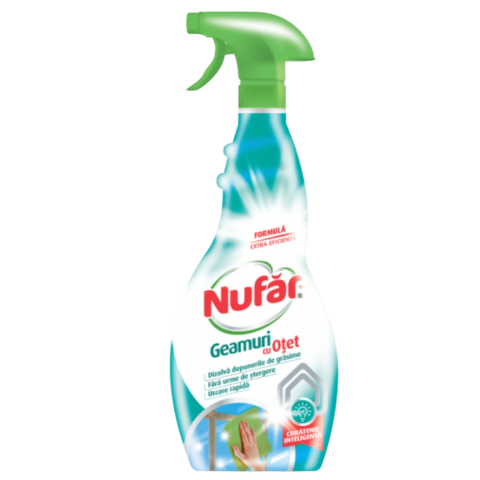 Solutie curatat geamuri - Solutie geamuri cu otet pentru curatare rapida, Nufar 500 ml