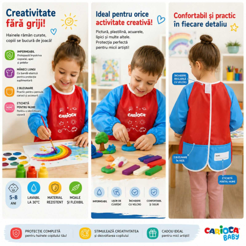 Sort de protectie pictura copii, impermeabil, usor de curatat [2]