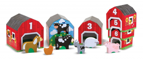 Jucării de stivuit, construit si sortat - Sortator de forme Casuta cu animale Melissa and Doug