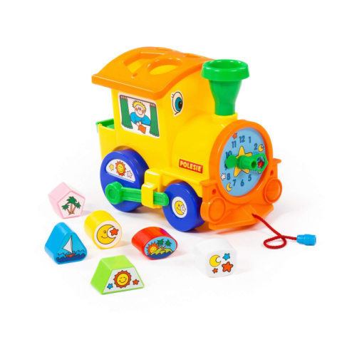 Sortator de forme Locomotiva Polesie Cavallino 6189, 22cm, 6 forme, plastic, multicolor, 3+ ani [4]